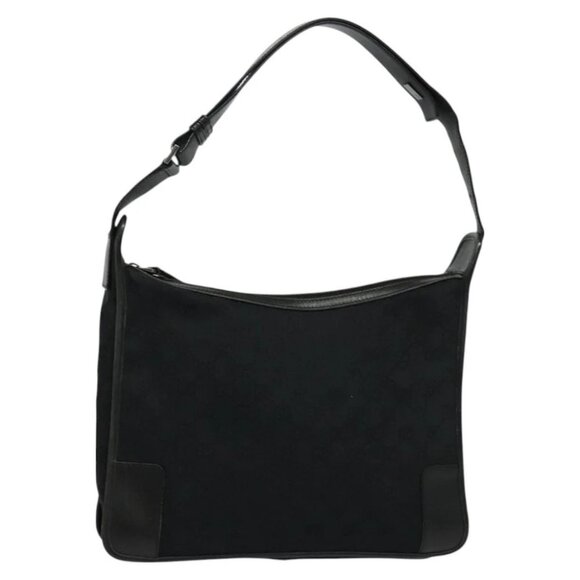 GUCCI GG Canvas Shoulder Bag Black Silver - Picture 1 of 14
